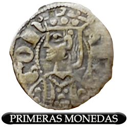 Dinero de Jaime II, labrado en Zaragoza
